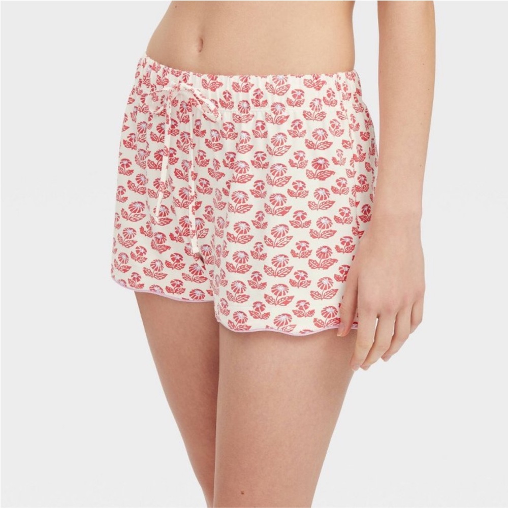 XS - roller rabbit x target women’s floral short sleeve pajama red/pink - Picture 3 of 8